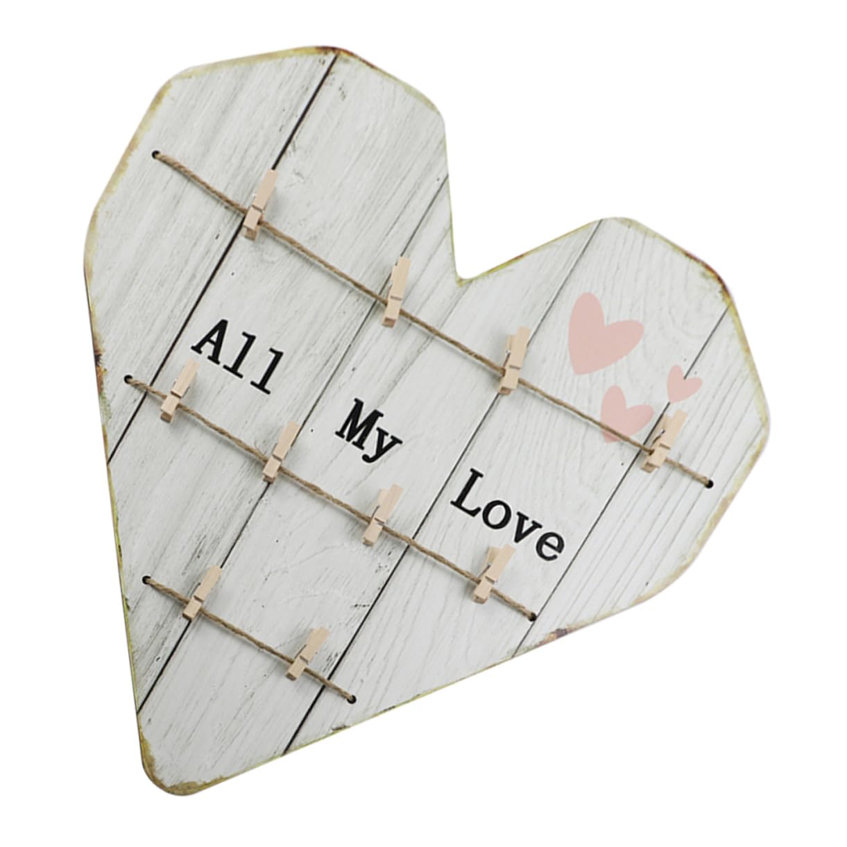 Abaodam Decorazione Murale Fotografica in Legno a Forma di Cuore, Stile Rustico, per Matrimonio e Casa, Beige, per Natale e Capodanno
