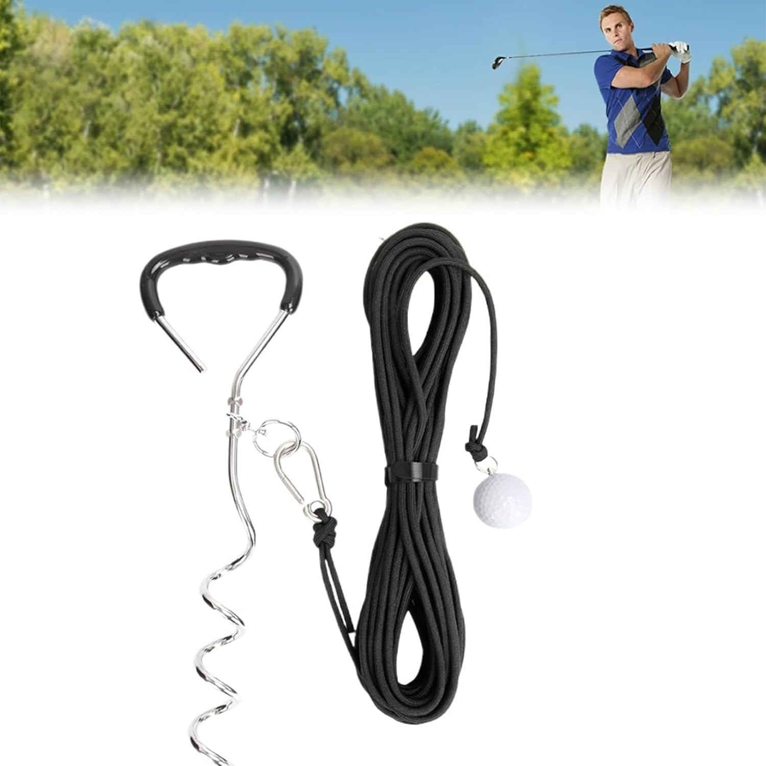 Balle de golf sur corde pour corriger le slice et améliorer le contact de balle à l'impact