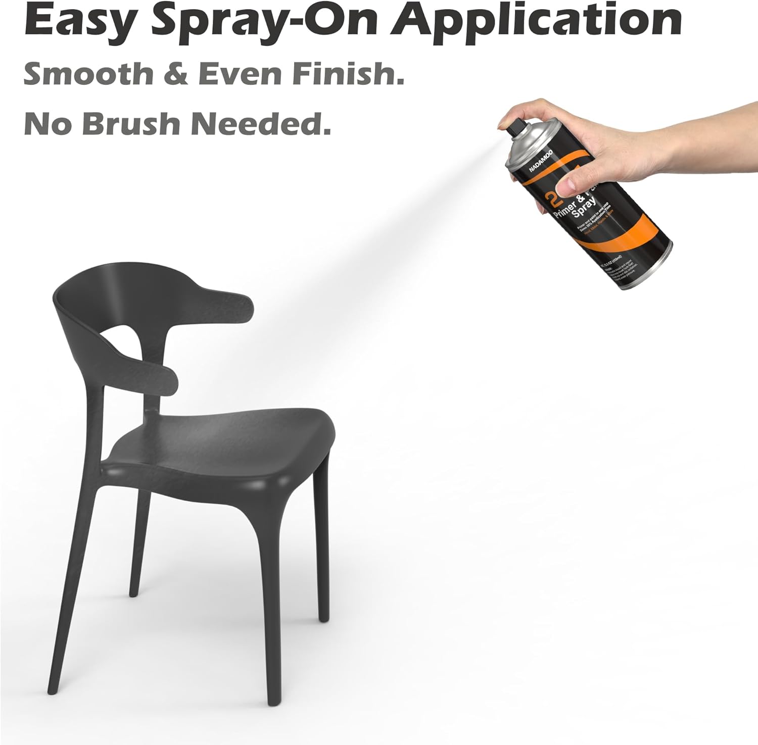 NADAMOO Paint and Primer in One Spray, Matte Black Finish - Quick Drying, Multi-Surface Indoor & Outdoor Paint for Wood, Metal, Plastic, Wicker - 2 Cans