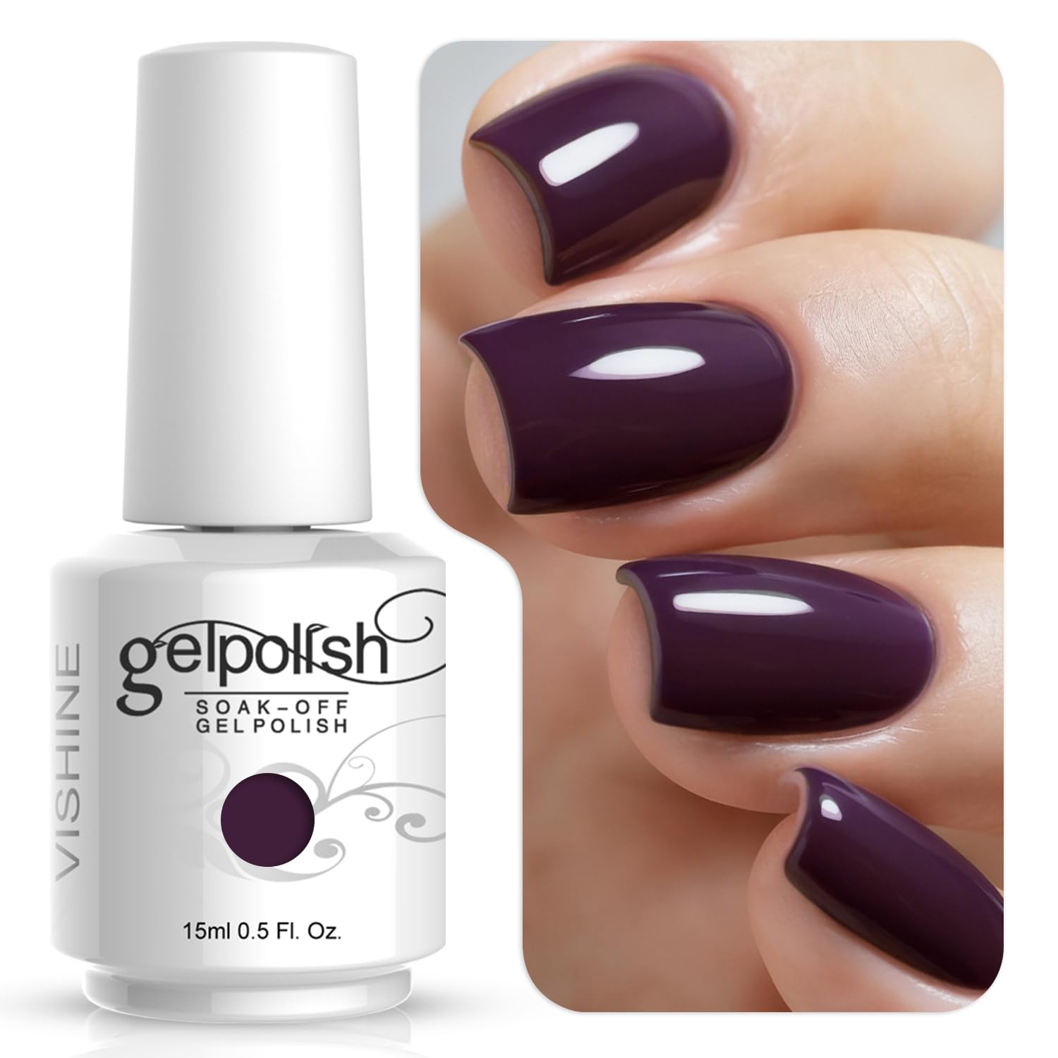 Vishine Gelpolish Professional UV LED Soak Off Varnish Color Gel Nail Polish Manicure Salon Purple (1417)