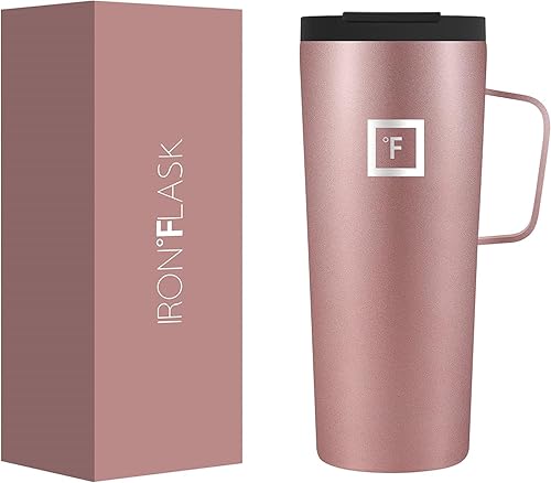IRON FLASK - Taza para café 2.0 con asa de 24onzas. A prueba de fugas, botella de acero inoxidable moderna con aislamiento al vacío de doble pared,