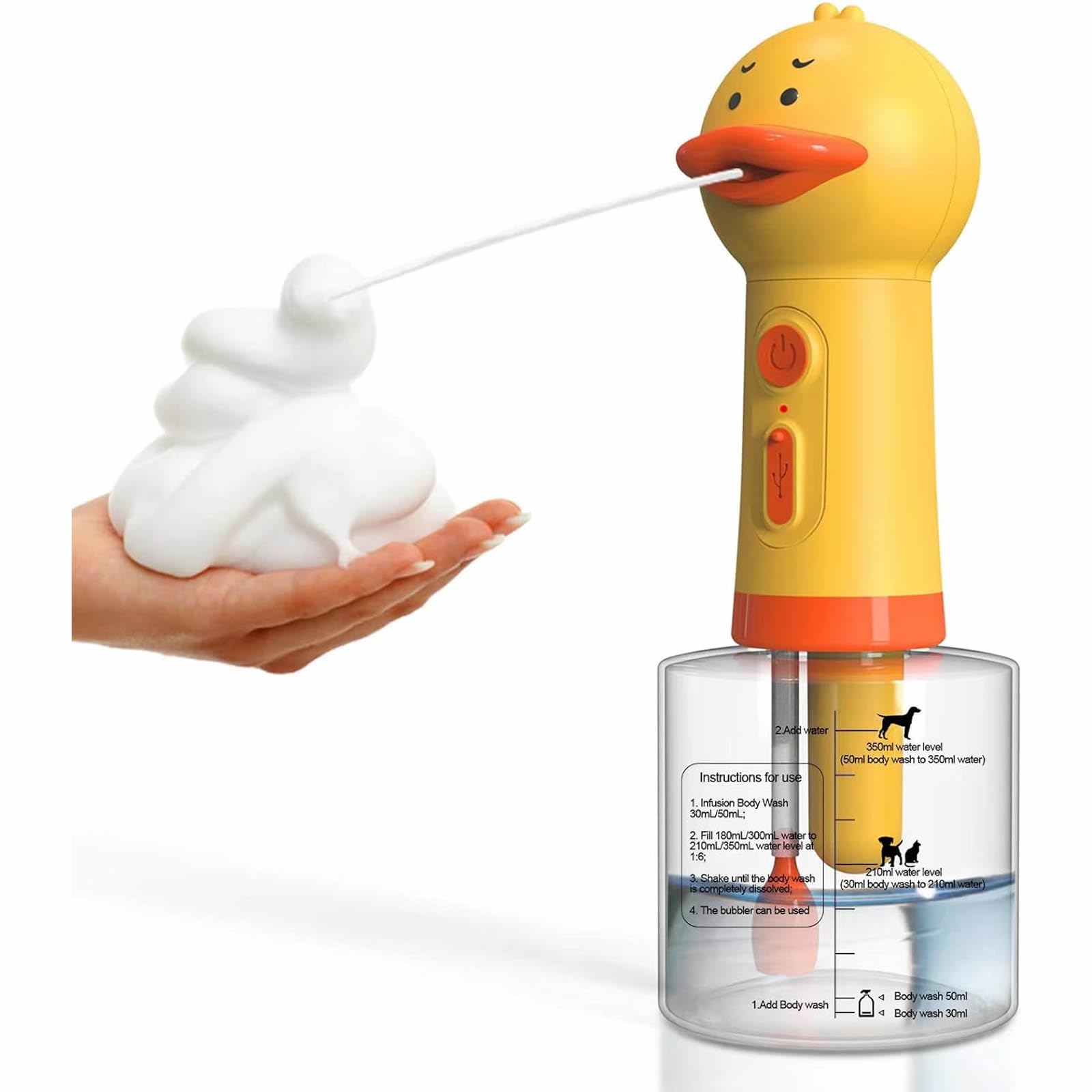 Machine à mousse pour chien pour faciliter le bain et le toilettage des animaux de compagnie