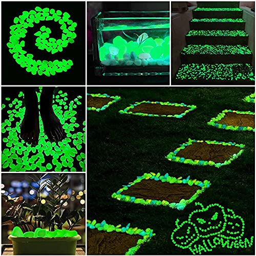 Glow In The Dark Garden Pebbles, Christmas Glow In The Dark Rocks Outdoor,Luminous Pebbles Glow Stones Outdoor For Landscape,Vase Planter, Fish Tanks, Diy Decorative Stones (White Turn Green 200Pcs) #TOP7