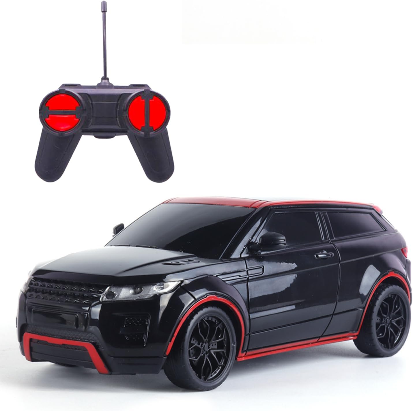 Remote Control Car for Kids |Rechargeable High Speed RC Car with Lithium Battery |Type-C Charging |LED Headlights |Black and Red