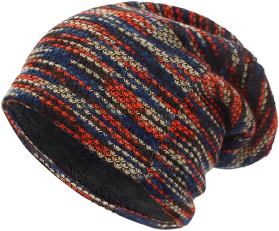 VIDI Knitted Hat Women Skullies Beanies Winter Hats for Men Bonnet Striped Caps Warm Baggy Soft Female Wool Male Beanie