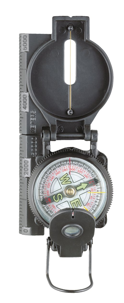 National Geographic Kinderfernglas 6x21, Dioptrienverstellung, inkl. Tasche und Tageriemen & Kompass mit schwimmend gelagerter 360° Skala, Nordpfeil, Befestigungs-Öse und Visierdraht/-Spalt, schwarz