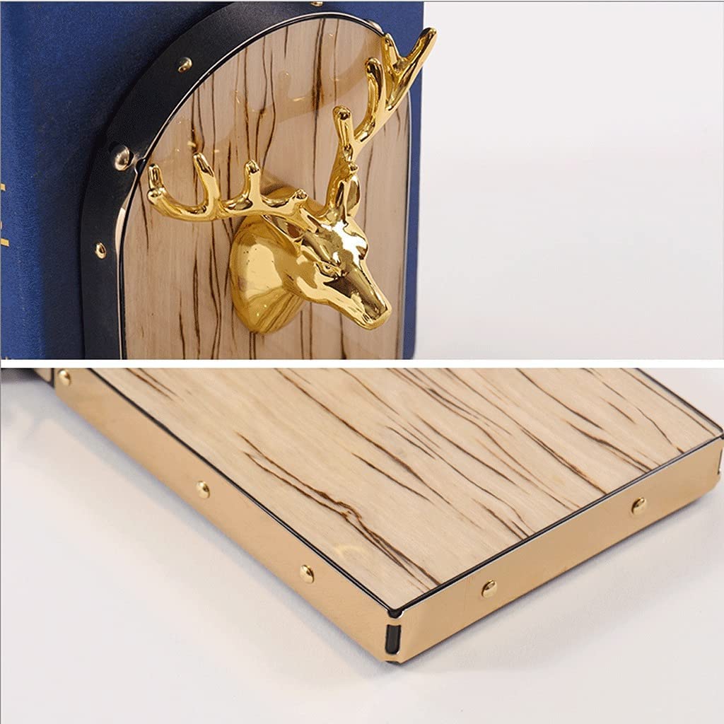 Buchstütze Buchstützen Praktische Personalisierte Niedliche aus Metall Hirschkopf Massivholz Senden Sie Freunden das Beste Geburtstagsgeschenk Bücherhalter