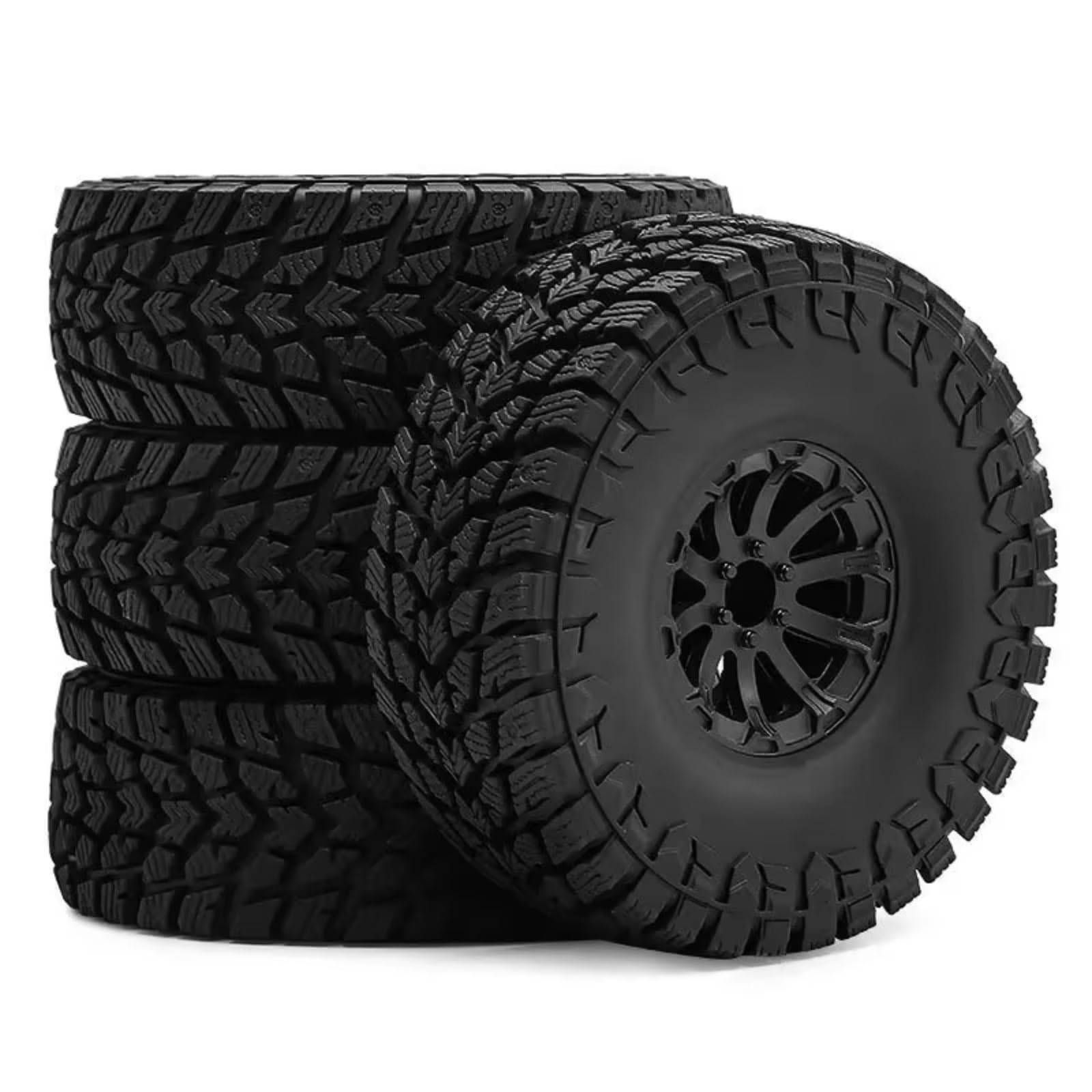 Pneumatici Delle Ruote Pneumatici In Gomma 119mm 1.9 Pollici Per Assiale Per SCX10 90046 Per Traxxas Per TRX4 Per Redcat Gen8 1/10 RC Car Crawler Parti Ricambi Modellini RC(Black)