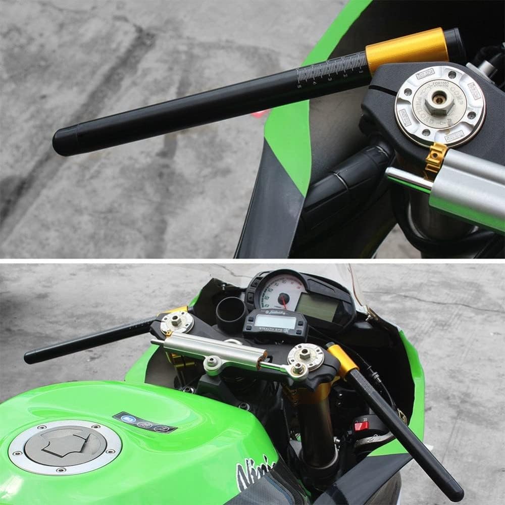 [Motorcycle Parts] 47mm Regular CNC Billet Aluminum Motorcycle Handlebar Clip-ons Handle Bars Clip ons for Yamaha R15 V3 YZF R3 2019 2020 2021 2022 (47mm All Black)