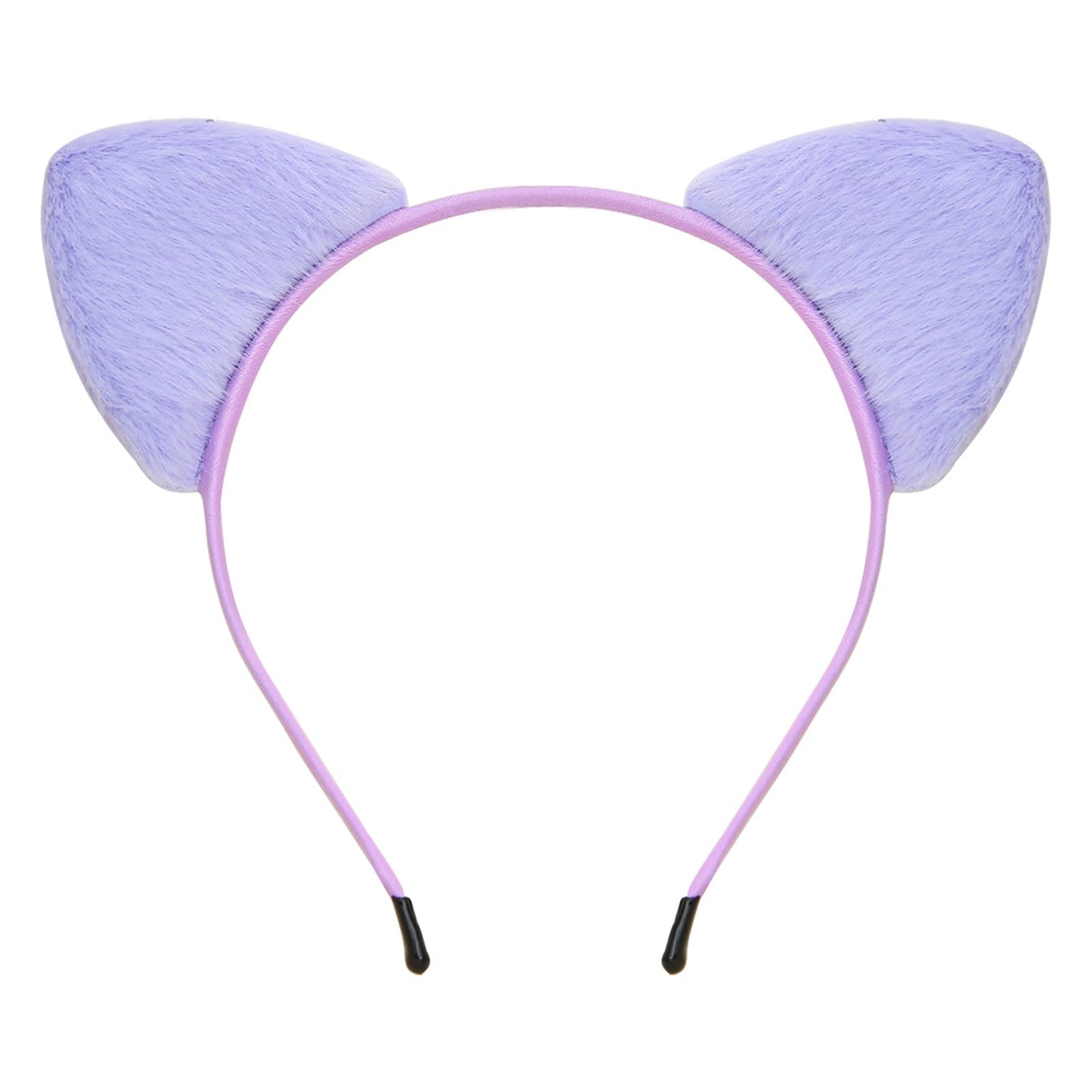 Totelux Cat Ears Headband Cute Animal Ears Hair Band Plush Hair Hoop Hair Accessories for Women Adult Birthday Holiday Party Supplies Light Purple