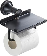 Black Toilet Roll Holder with Wall Storage Bathroom Accessories Oiled Rubble Bronze