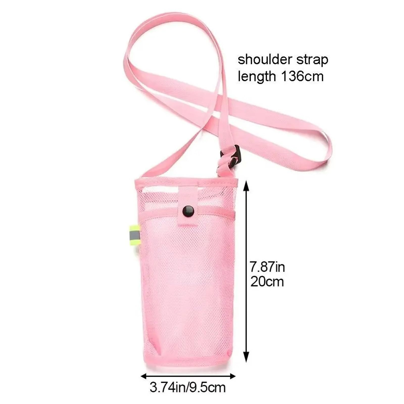 Funda Botella Agua 4 piezas cubierta de malla for botella agua deportiva | Bolsa portátil con correa, funda de taza ajustable de gran capacidad, bolsa de viaje(Dark Blue)
