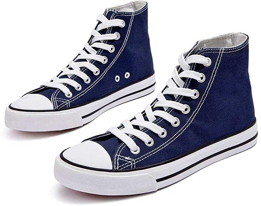 HOCKWOOD Stylish Trendy Lightweight Canvas Casual High Top Sneaker Shoes for Womens & Girls (Navy, Numeric_6) (B0C8ZB9B1L) Amazon Price History, Amazon Price Tracker