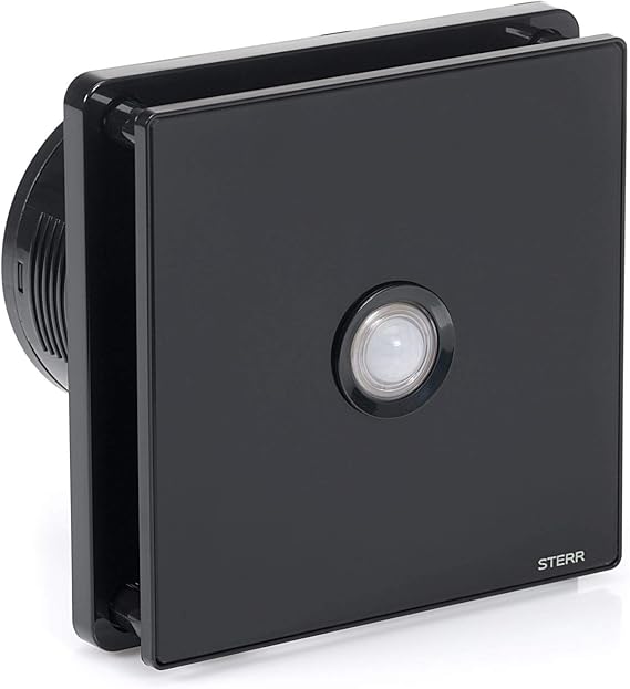 STERR Black Bathroom Fan 4 inches / 100 mm with PIR Extractor Fan