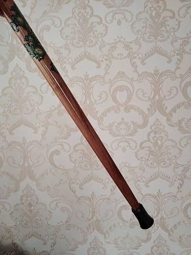 Miniatura 7 de Bastón de madera tallada con cabeza de gato antiguo, hermoso bastón plegable hecho a mano con mango de gato para hombres y mujeres, cómodo, la mejor