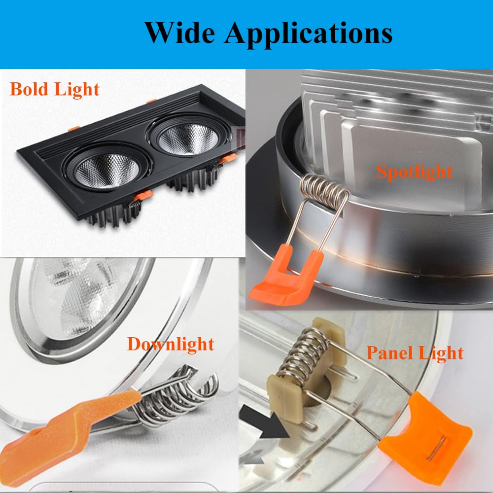 Set di 10 clip a molla per lampada da incasso a pannello per lampada da soffitto, accessori per illuminazione da incasso, morsetti di fissaggio per lampade da soffitto, luci a LED per montaggio a
