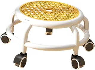 Generic Assento redondo de rolo baixo Banco de rolo de altura baixa Banco de rolo giratório de 360° Banco de pedicure Minibanquinho móvel para lavagem de
