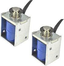 CHANCS DC 6-12V Micro Push Pull Electromagnet Mini Solenoid Linear Actuator Magnet Valve Stroke 3mm Open Frame Linear Electromagnet 2pcs
