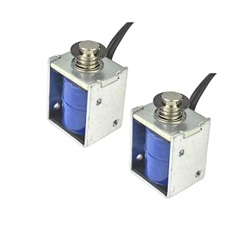 CHANCS DC 6-12V Micro Push Pull Solenoid Electromagnet Mini Solenoid Linear Actuator Magnet Valve Stroke 3mm Open Frame Solenoid Electromagnet Linear 2PCS