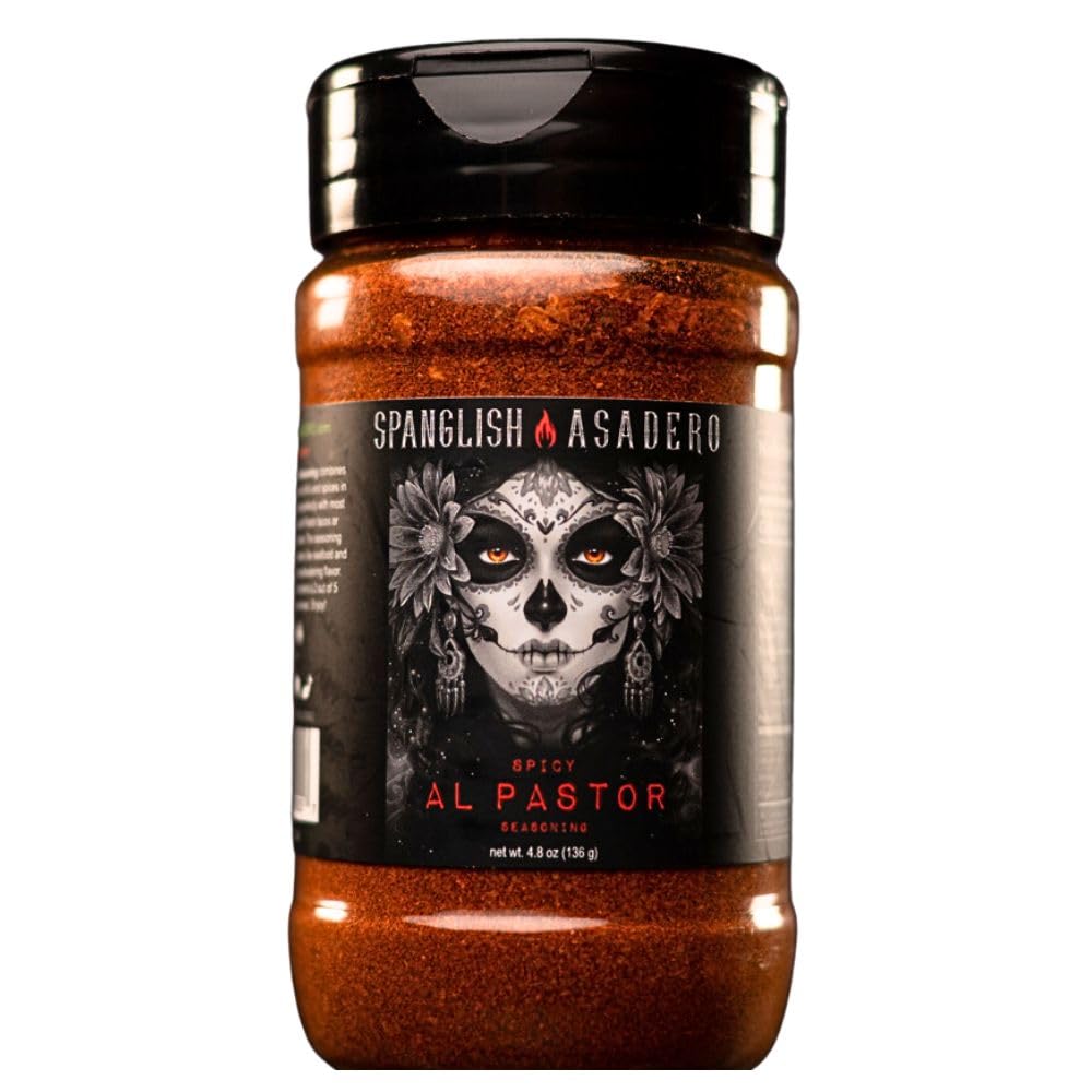 Spanglish Asadero 5oz Spicy Al Pastor Spice | Mexican Seasoning for Steak, Chicken, Pork, Lamb, & Elote | Low Sodium BBQ Rub and Marinade for Smoking or Grilling Meat