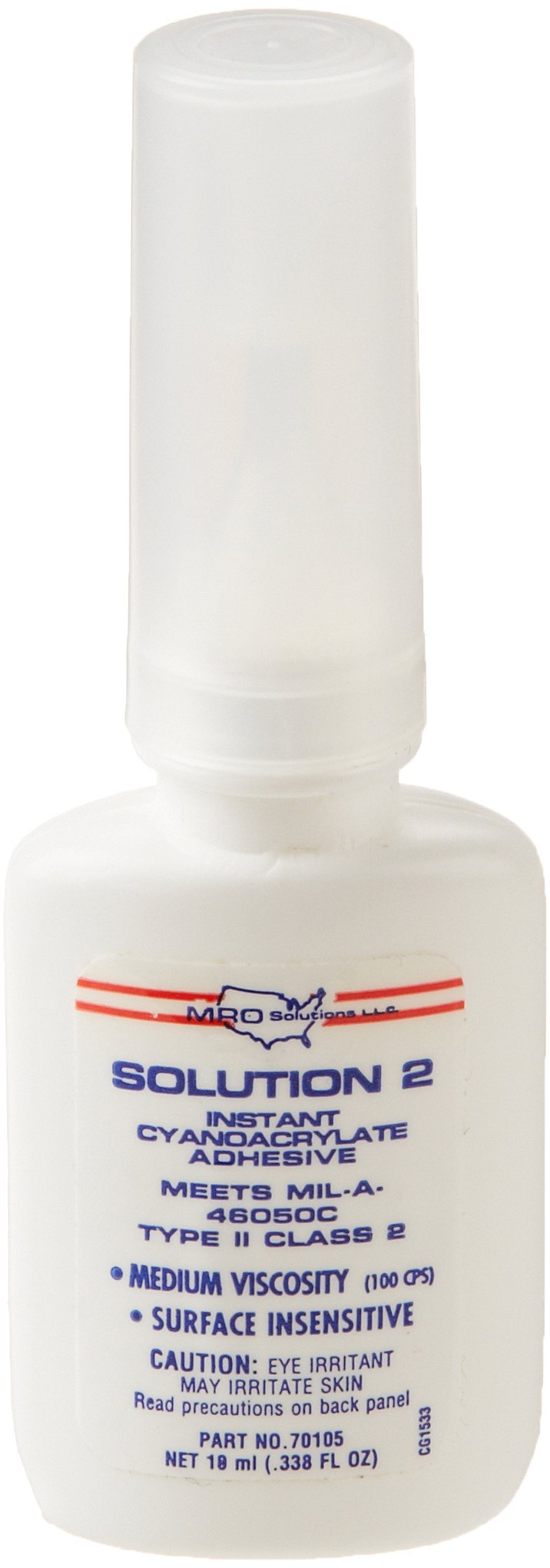 MRO Solution 2 Liquid State Medium Viscosity Instant Cyanoacrylate Adhesives in Bottle, 10ml Capacity