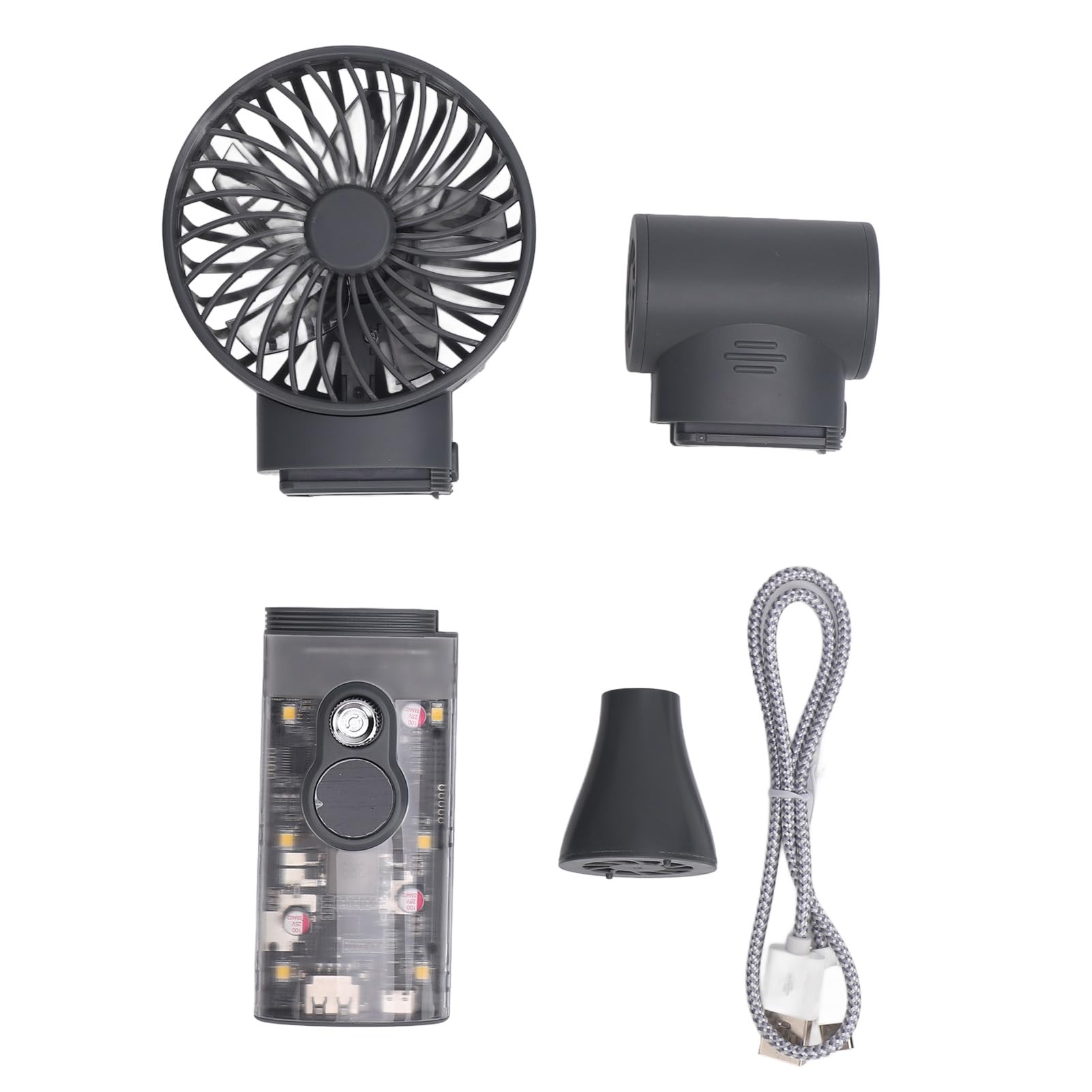 Rengue Soffiatore Elettrico Ad Aria, 2 in 1 Jet Fan Blower 150000 RPM, Aria Compressa Ricaricabile 10000mAh con Controllo Velocità a Manopola 1-30 Marce, LED Light per Pulizia Computer