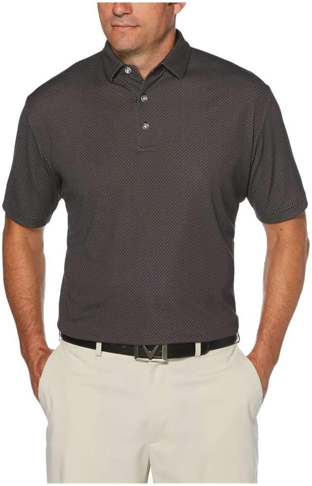 Callaway Mens Diamond Jacquard Short Sleeve Golf Polo Shirt