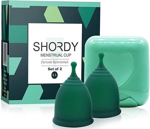 Miniatura 10 de SHORDY Copas menstruales, juego de 2 (pequeño + grande) con caja, suave y flexible, kit menstrual Copa para mujer, hasta 12 horas de comodidad,
