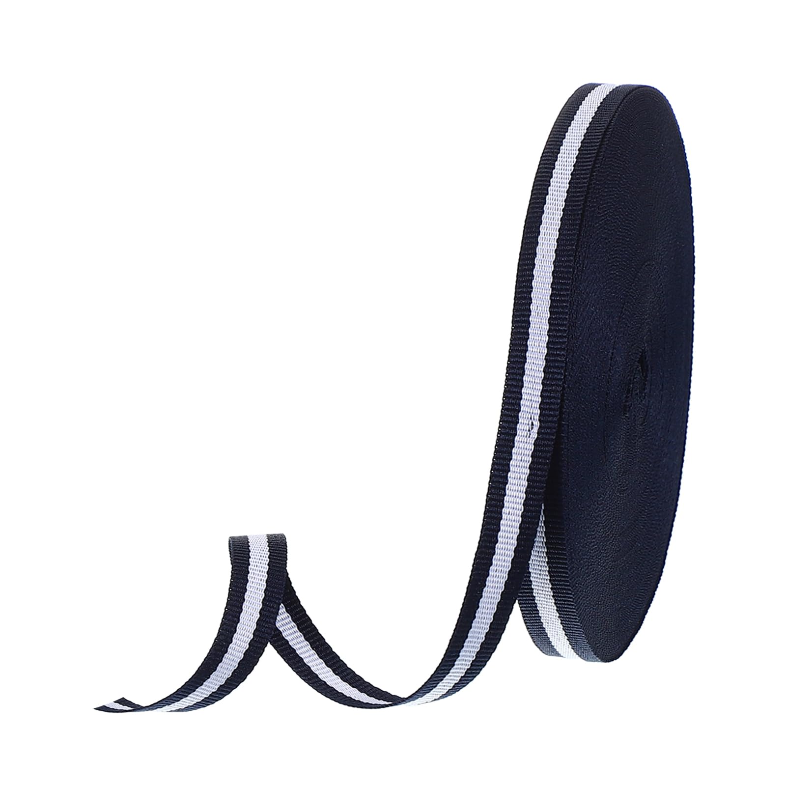 PATIKIL 3/8" Navy White Striped Grosgrain Ribbon, 25 Yard Polyester Fabric Stripe Craft Ribbon Double Faced Design for Bow Gift Wrapping DIY Making Garment Christmas Decorations