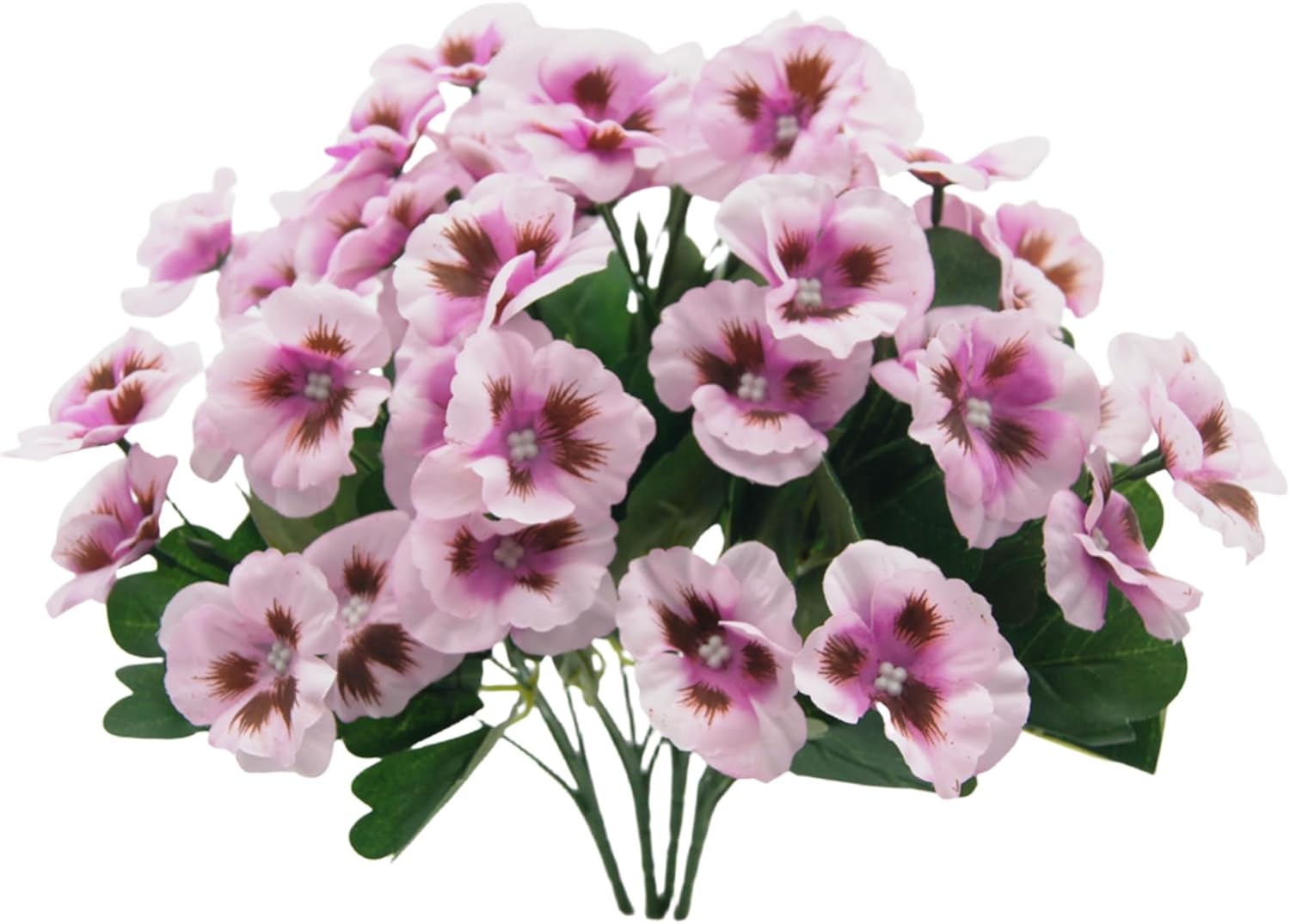 4PCS Artificial Silk Pansy Flowers Outdoor Spring Flowers Pansies Wildflower UV Resistant Plants Faux Impatiens Purplepink for Window Box Wedding Party Outside Garden Porch Decor