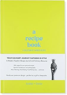 Blank Recipe Book: Write in Your Own Recipes with Journaling Prompts About the Chef – Customizable Recipe Journal with Space for Photos and 100 Recipes, Menu Planning, and Cooking Tips - Modern, Hardcover - Gift for Food Lovers and Cooking Enthusiasts - Citrus