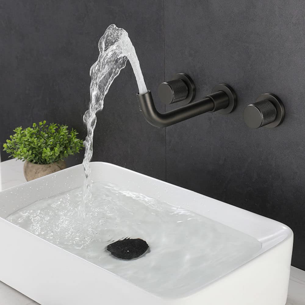 Mitigeur d'évier mural en laiton pour gagner de l'espace sur le lavabo de salle de bain