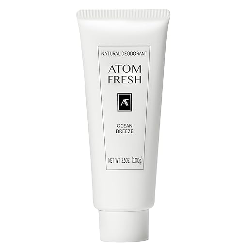 Desodorante Atom Fresh Natural para todo o corpo – Controle de odor de longa duração 72H – Sem alumínio, sem bicarbonato de sódio – Com aminoácidos e probióticos – Rápida absorção, sem resíduo – Ocean