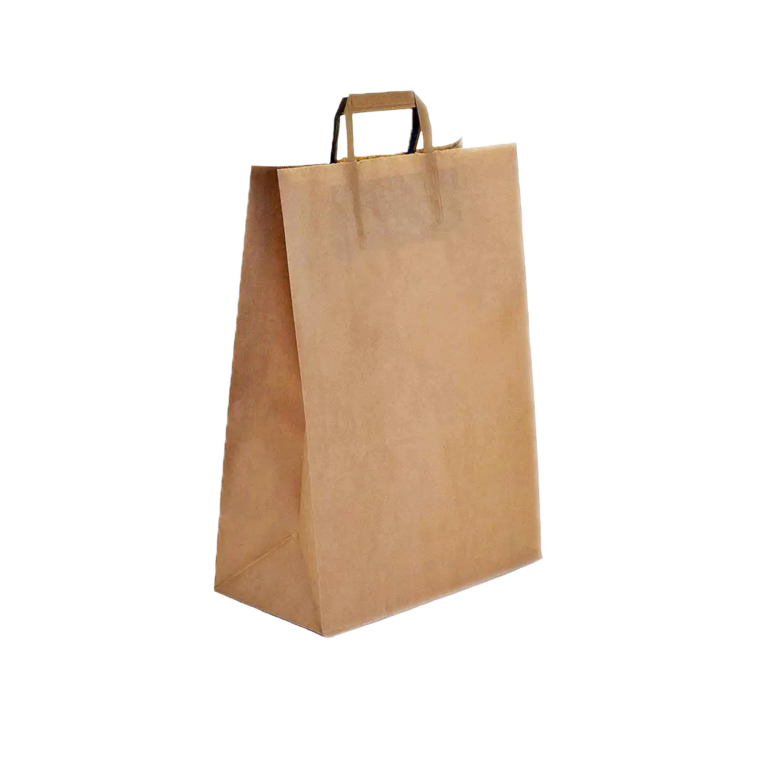 Jeco - Lot de 25 sacs cabas en papier kraft brun avec poignée plate 32 x 16 x 44 cm 24 Litres résistant papier 80g/m² sac marron havane vente à emporter emballage commerce sac cadeau