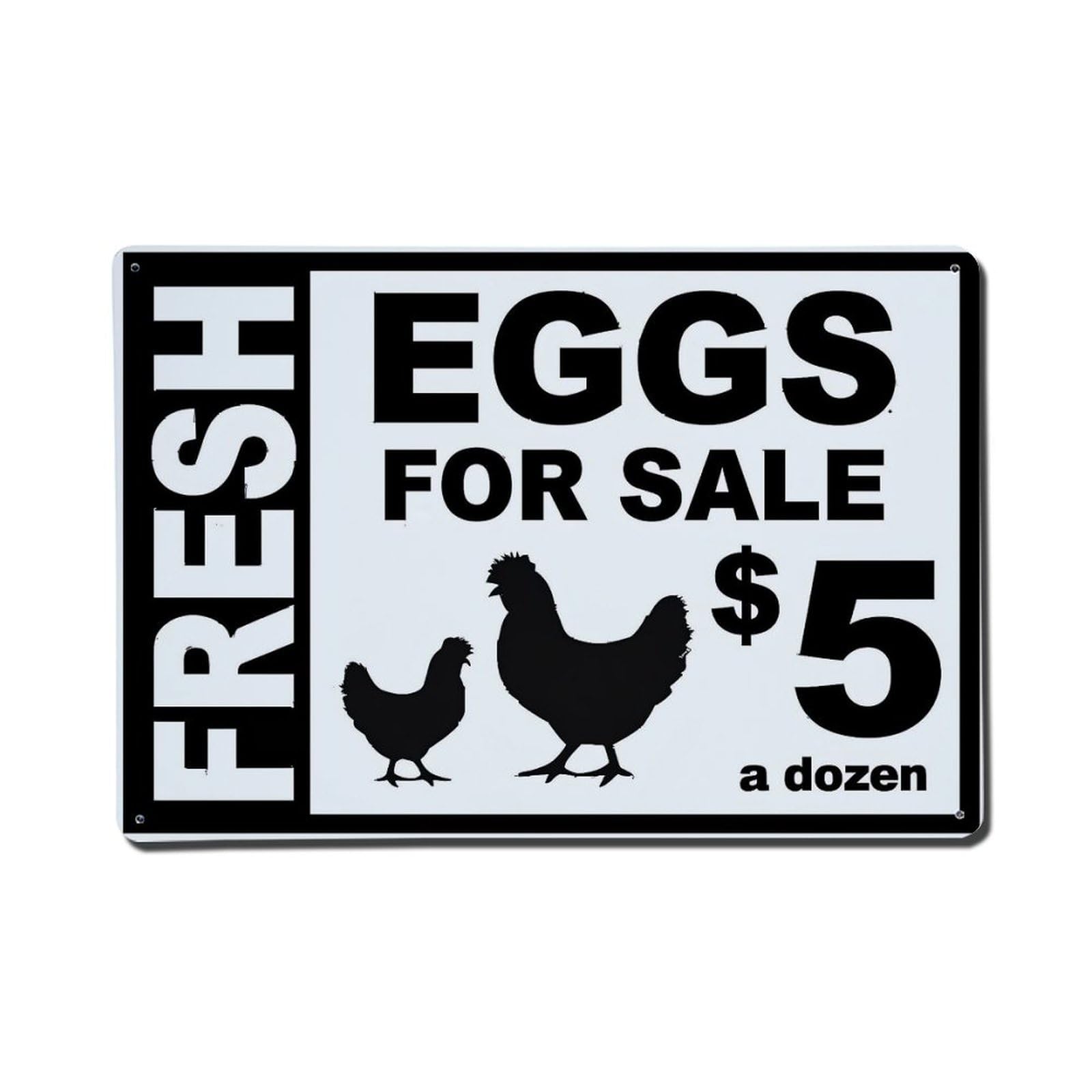 Jdfenggu Vintage Fresh Eggs For Sale Sign Retro Metal Tin Sign, Metal Poster For Bar, Home, Man Cave, Kitchen, Laundry Room Art Decor 8X12 Inch