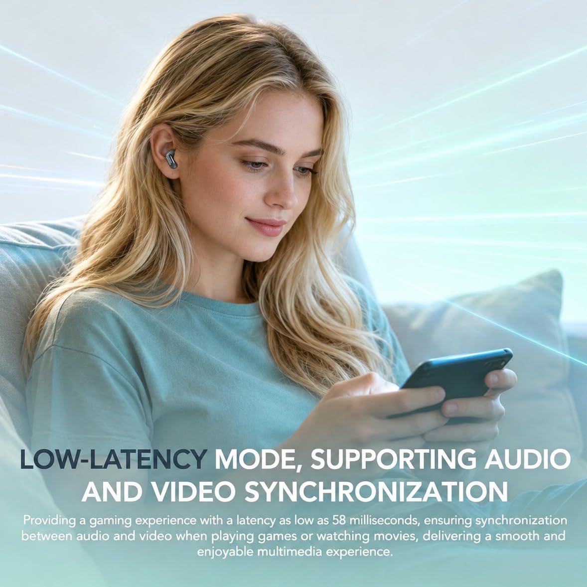 MS129 Bluetooth Kopfhörer In Ear, 3.5g Ultraleichte Schlaf Kopfhörer, Kabellose Ohrhörer Bluetooth 6.0 Geräuschunterdrückung, Low Latency Gaming Kopfhörer, 35 Std. Wiedergabezeit (Weiß)