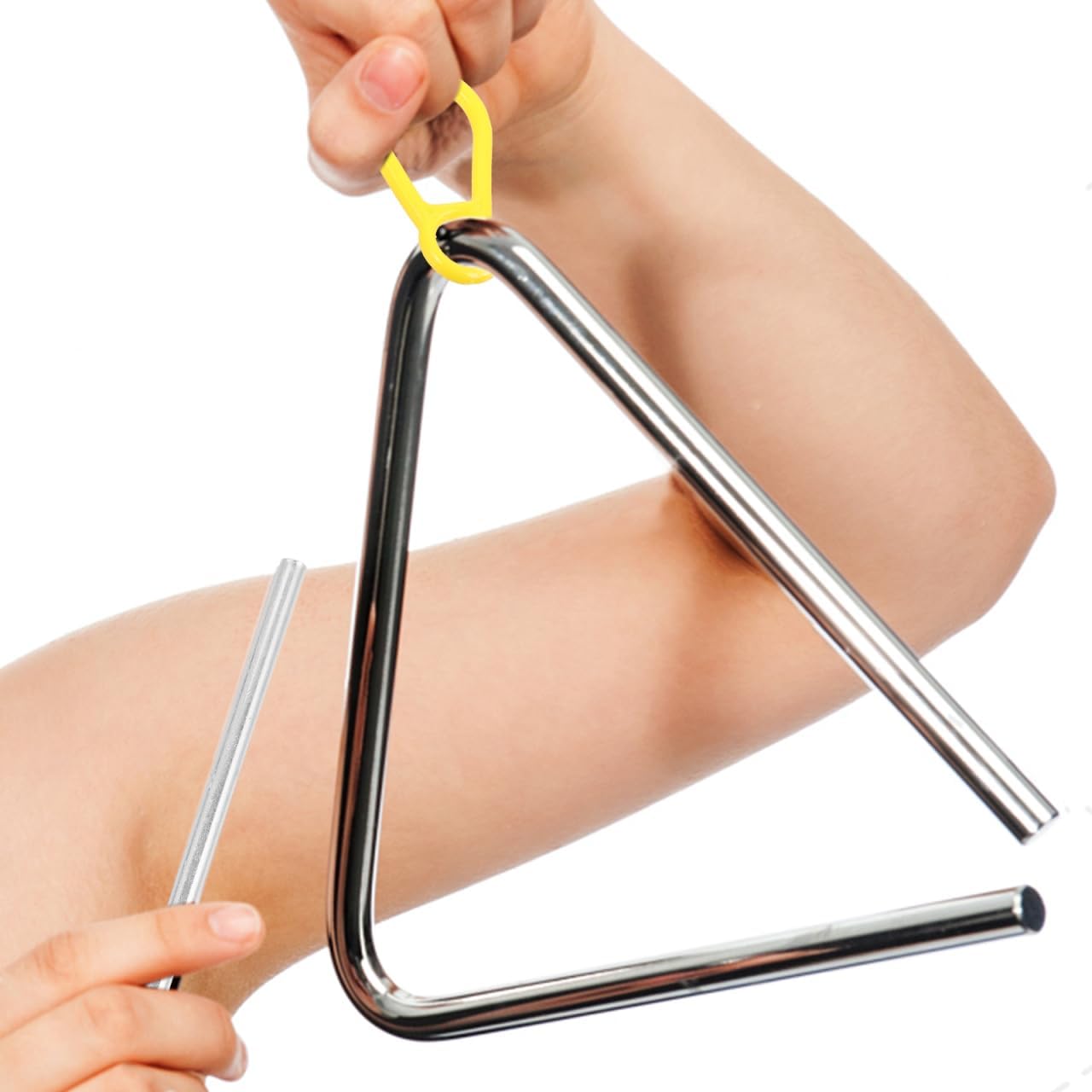 FAVOMOTO Triangle Instrument Mallet Triangle Iron Sticks Replacement Hand Percussion Tool with 5 Mallets and 5 Hand Rings 5.11 in Music Learning Accessory for Beginners image 3