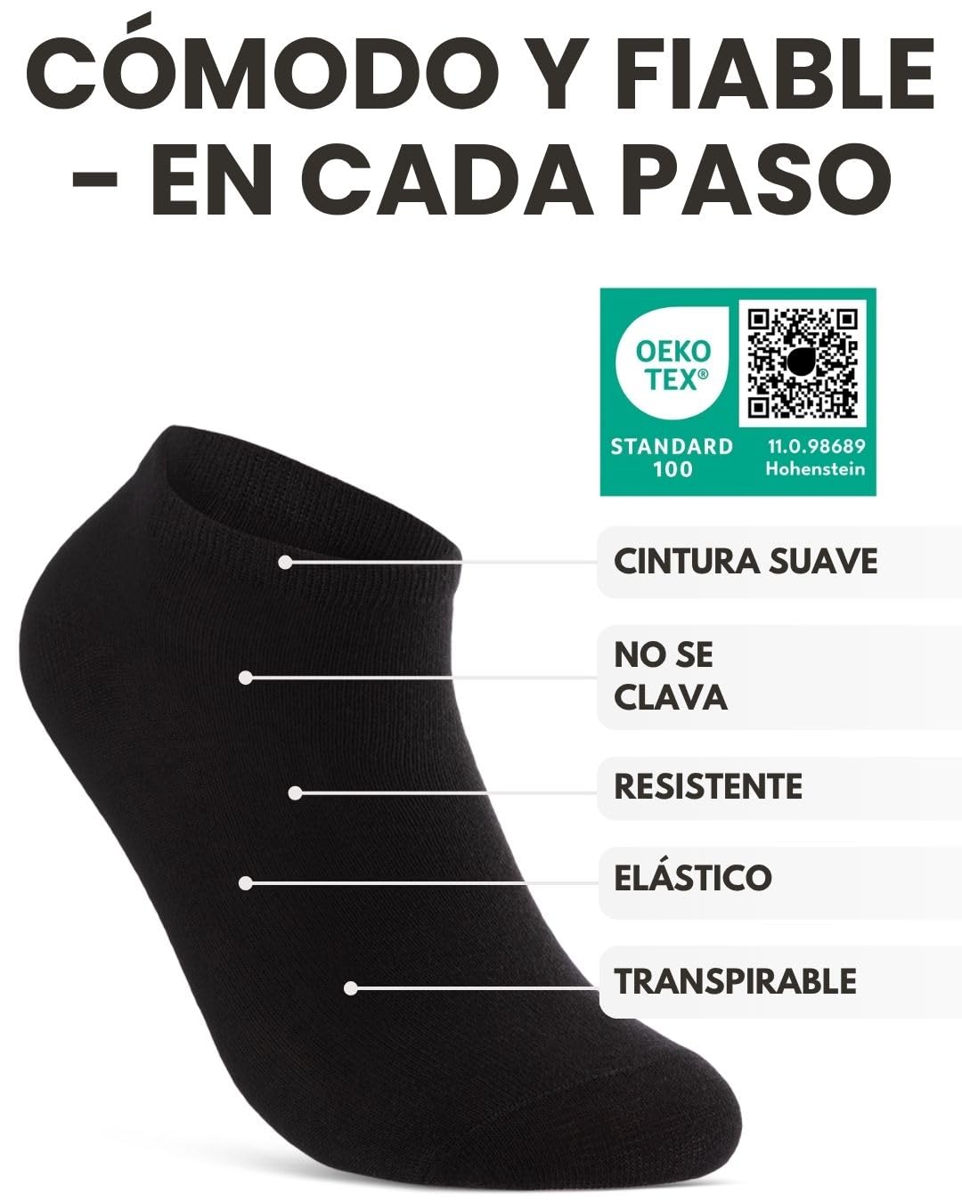sockenkauf24 10 | 20 | 30 Pares Calcetines Cortos Hombre Mujer Calcetines Tobillero Negro Blanco Gris Algodón