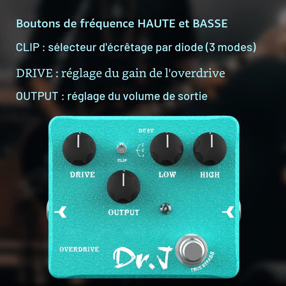 JOYO Pédale Overdrive à Lampes Vintage - Tons Clair et Transparents pour Guitare Électrique - Édition Haute Gamme Dr.J Series (D50)
