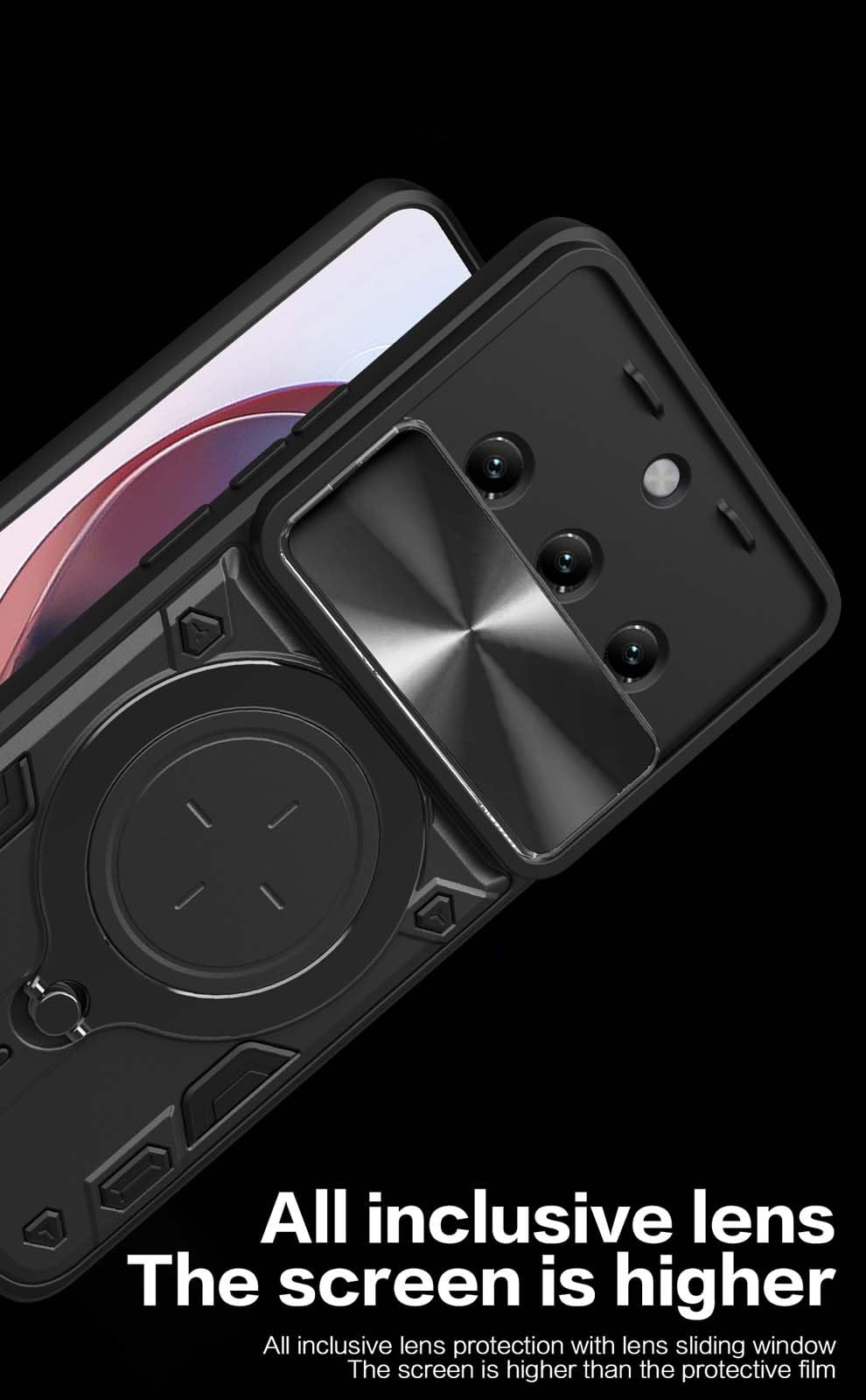 WOWUDI Per Magnetica Cover Realme 11 Pro+ 5G Trasparente con Anello Supporto Compatibile con Aspirazione magnetica per auto,Sottile Silicone 2 in 1 Copertura Separabile- Blu