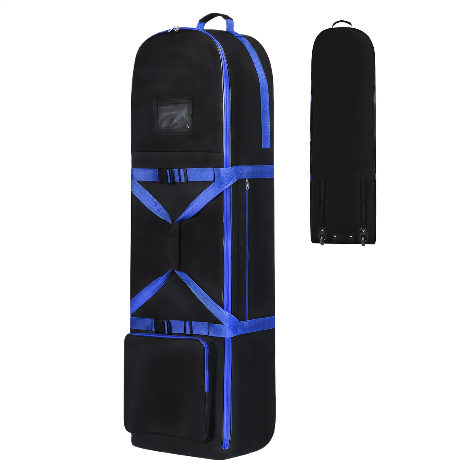 Golf Travel Bag, organizer do klubu z kółkami, składany, wodoodporny pokrowiec, wyściełane wnętrze, gładkie zwijanie, bezpieczne paski, idealne do plandek lotniczych, na plażę, range, dla kobiet