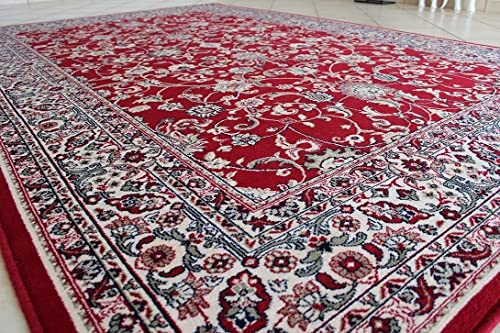 Teppich Klassiker orientalisch 200x300 cm ,100% Wolle, rot, beige. (200 x 300 cm, Rot) – Bild 5