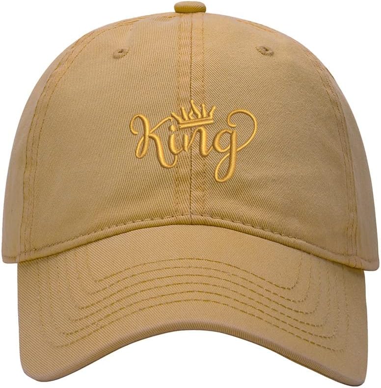 Baseball Cap Men King with Crown Embroidered Washed Cotton Dad Hat Baseball Caps