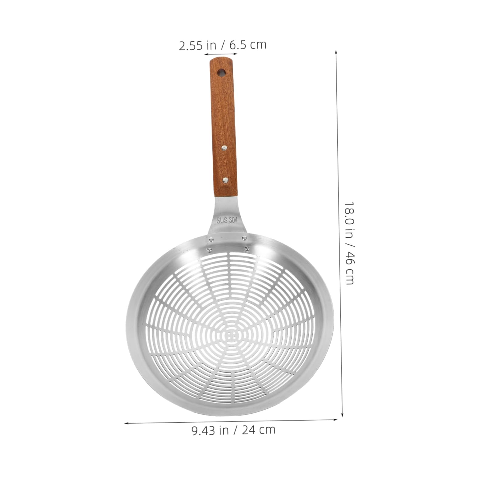 Mikinona Edelstahl Schöpfkelle Mit Langem Griff Schaumkelle Mit Aufhängeöse Multifunktionales Küchensieb Zum Ablassen Von Gemüse Und Fleisch 24cm