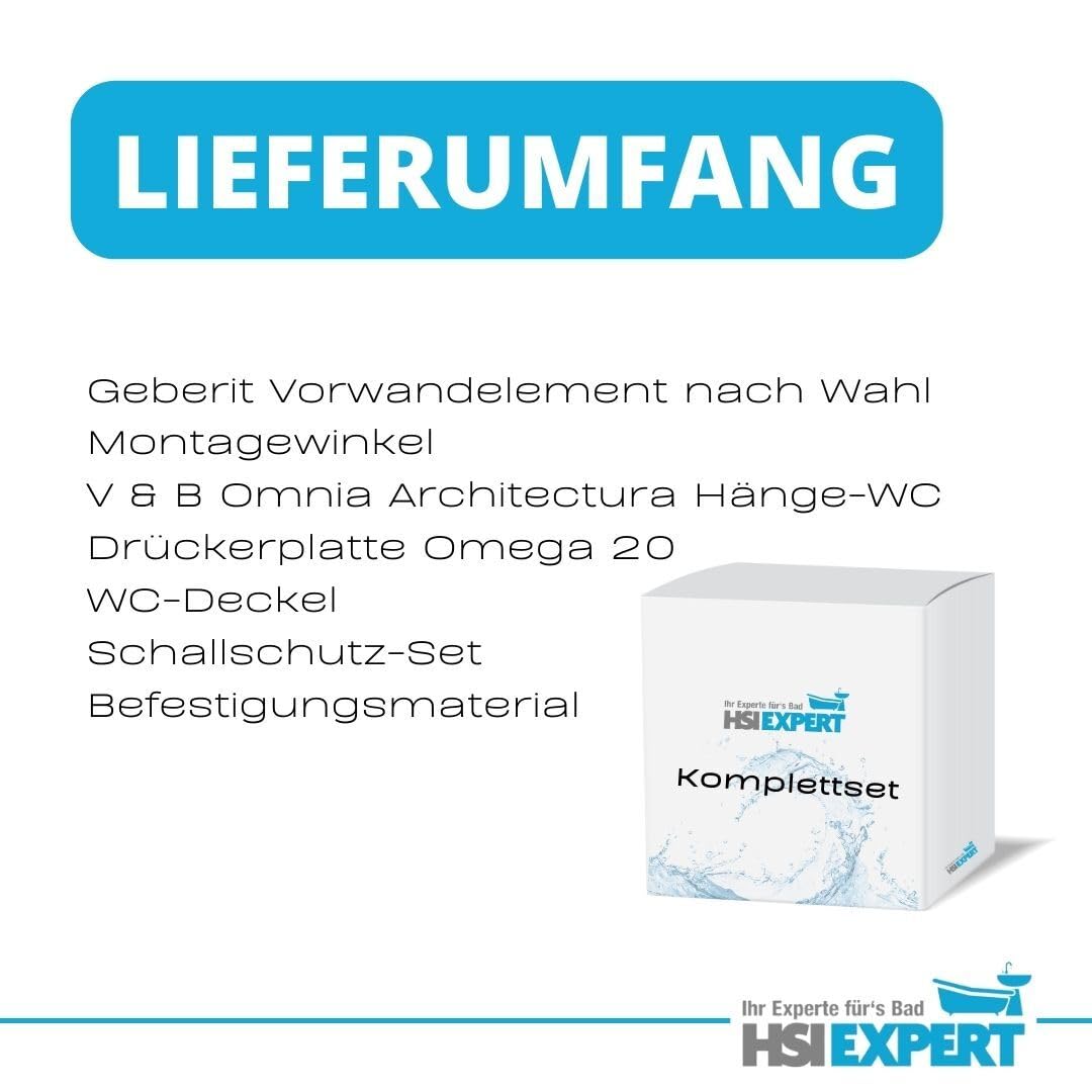 Vorwandelement Spülkasten Omega 82 cm Architectura WC spülrandlos Betätigungsplatte WC Sitz SoftClose Set