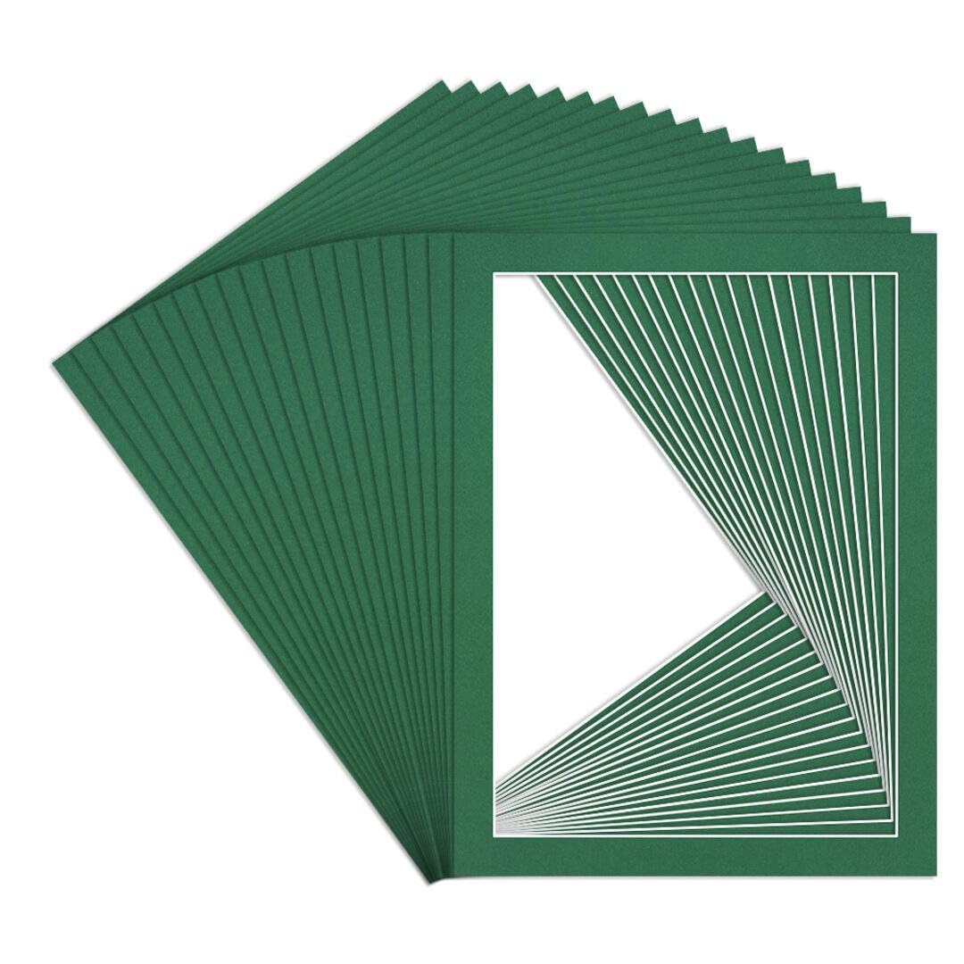 Procut Global 8x6" Emerald Picture Mounts to Fit 7x5" Aperture - Precision Cut Cardboard Photo Mount - Ideal for Frames, Prints, Artwork & Certificates - Sizes & Colours Available - 20 Pack