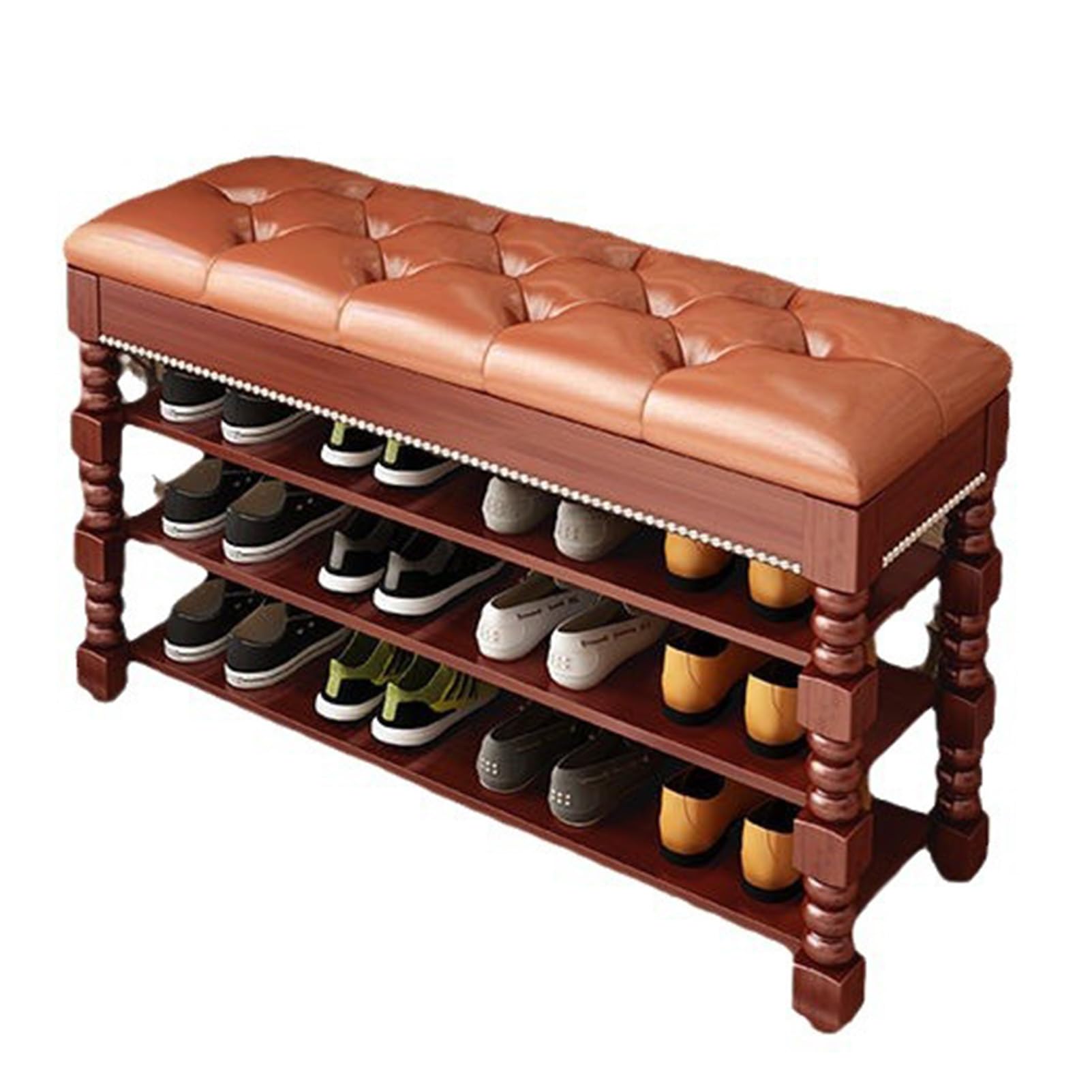 Banc d'entrée vintage pour résoudre le désordre des chaussures dans l'entrée