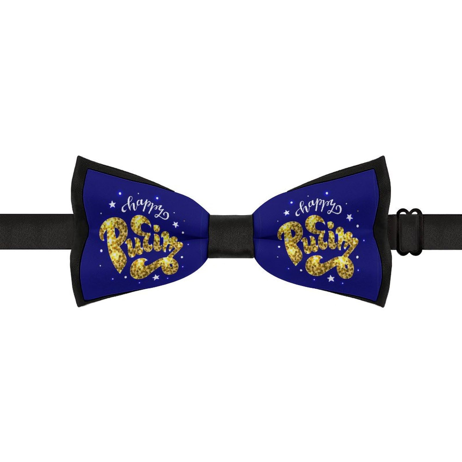 GoasNei Happy Purim Day Jewish Carnival Bow Tie for Men Adjustable Necktie Funny Tie Neck Ties for Weddings Party
