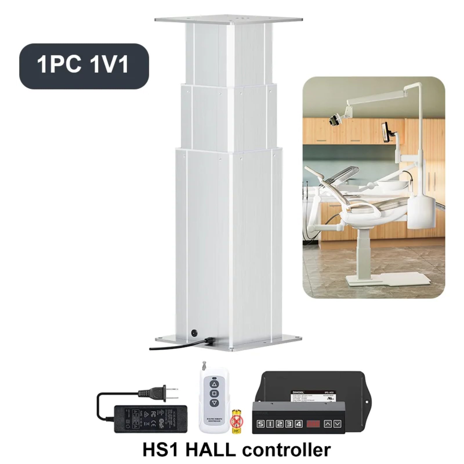 Hebe Säule 200kg Last 10mm/s Hall-Sensor-Steuerung, Hebeplattform Hebe-Träger(80KG Load 30mms; H480-Trip 550mm; 2PCS-1V2)