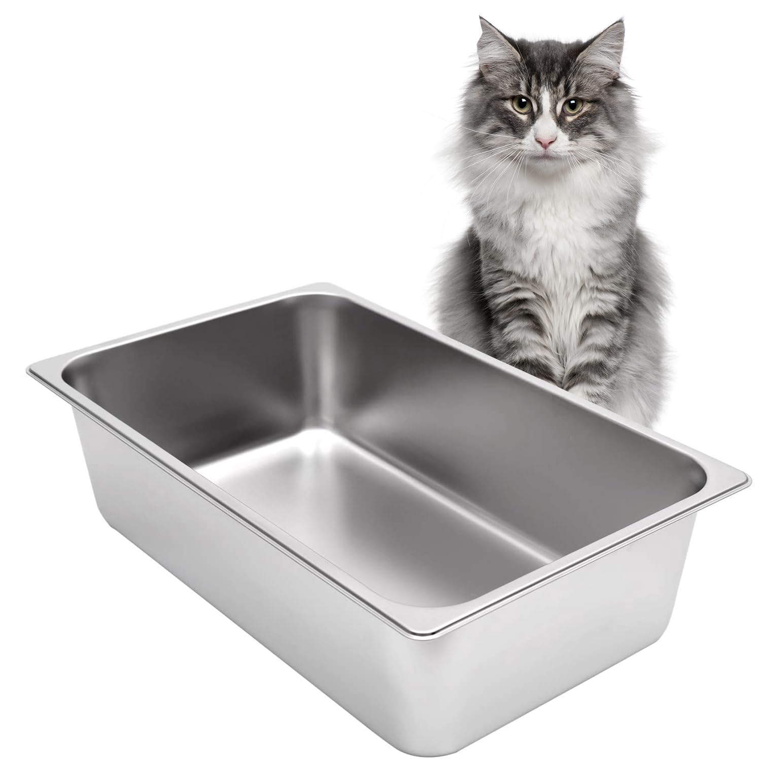 Stainless Aluminum Cat Litter Box, Great Litter Box, High Sides, Does